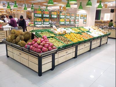 點擊查看詳細信息<br>標題：果蔬架-93  鋼木結(jié)合 閱讀次數(shù)：1311